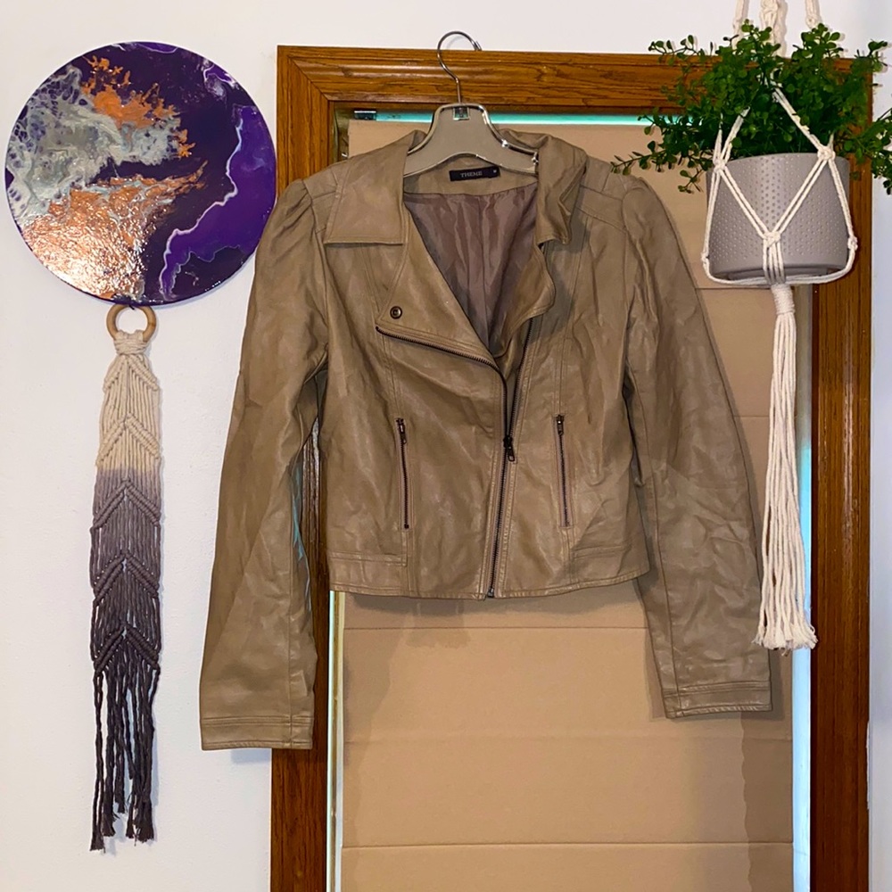 Tan jacket, well-loved, needs some TLC